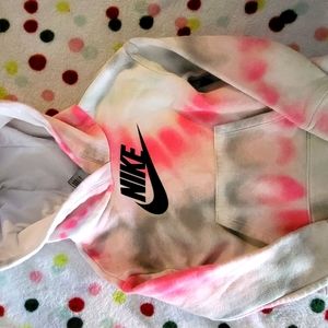 NIKE girls 4t Pink/Grey/White tye dye hooded sweater worn less then 5 times